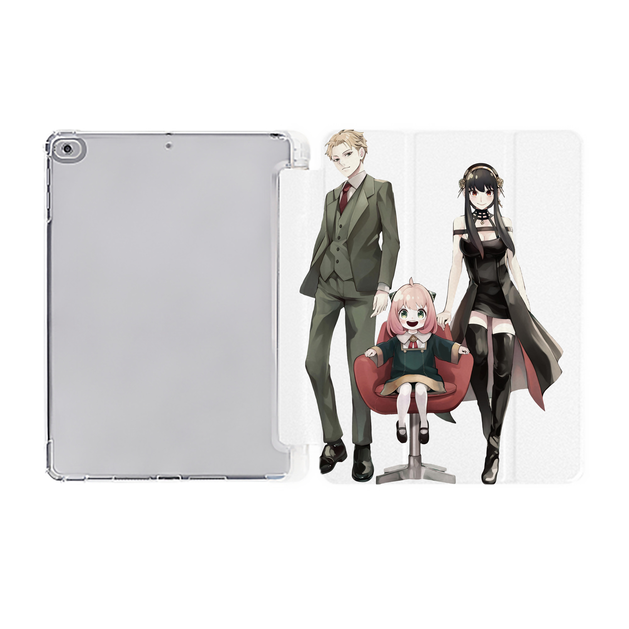 （画像用） SPY×FAMILY间谍家家酒 IPad ケース ペン収納付き 三つ折りスタンド PUレザー×シリコン 対応機種9.5/10.5/10.9インチ